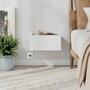 Hanah Home Mesita de Noche Onda LED Blanco y Roble